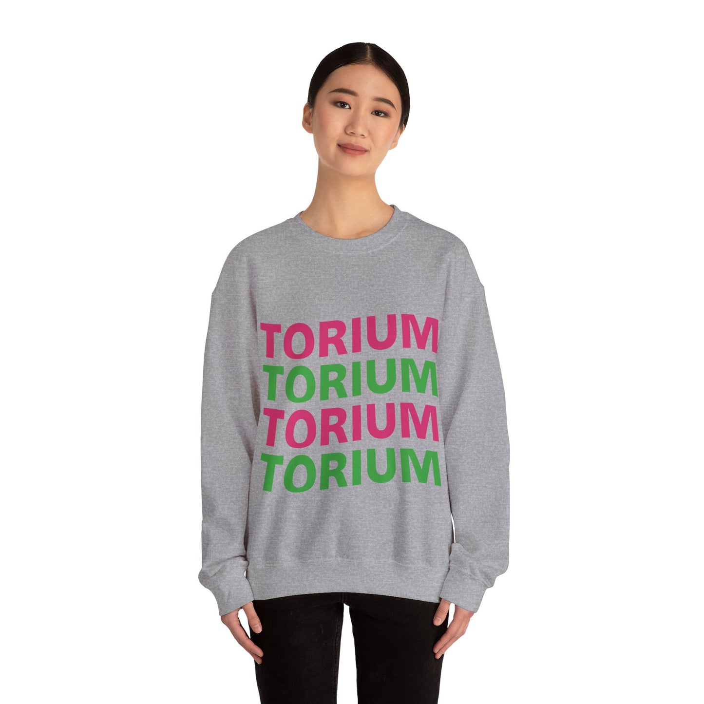 Torium Green & Pink Wave Unisex Crewneck Sweatshirt