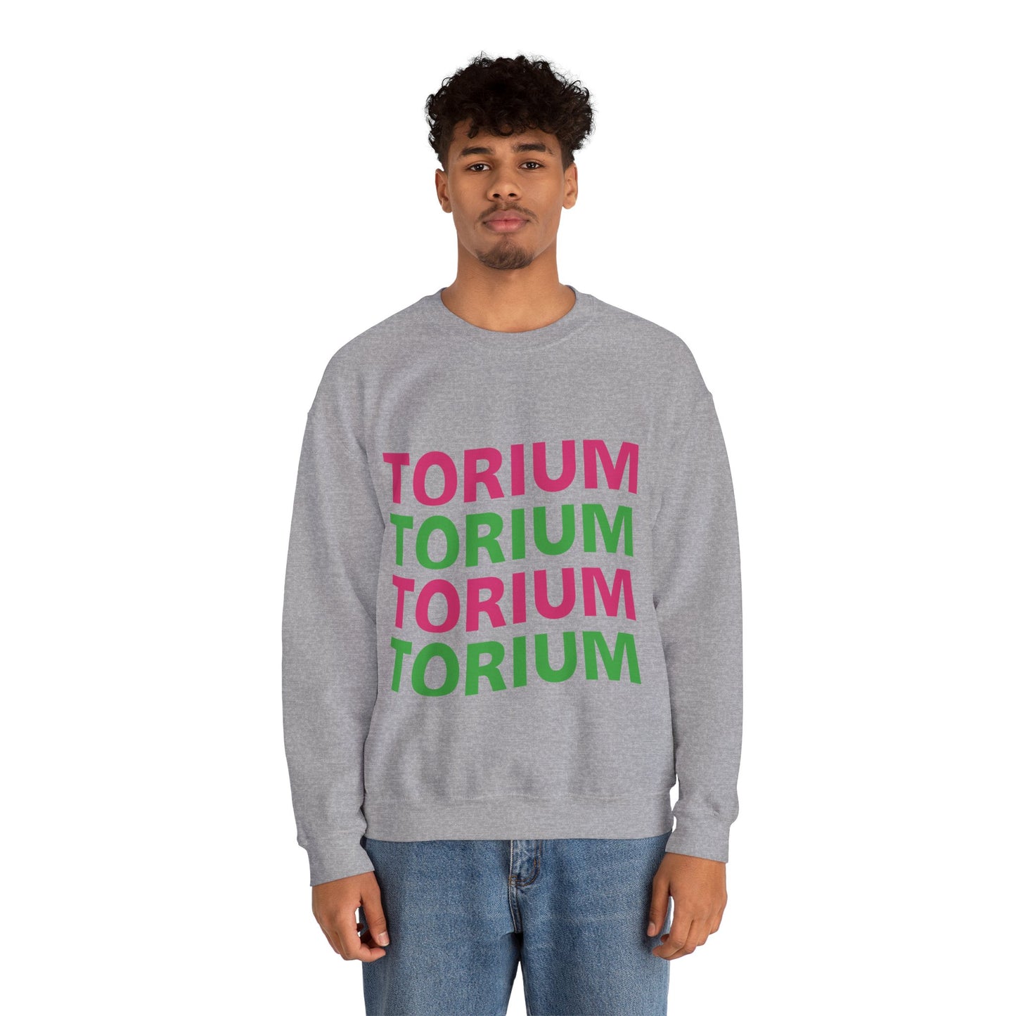 Torium Green & Pink Wave Unisex Crewneck Sweatshirt