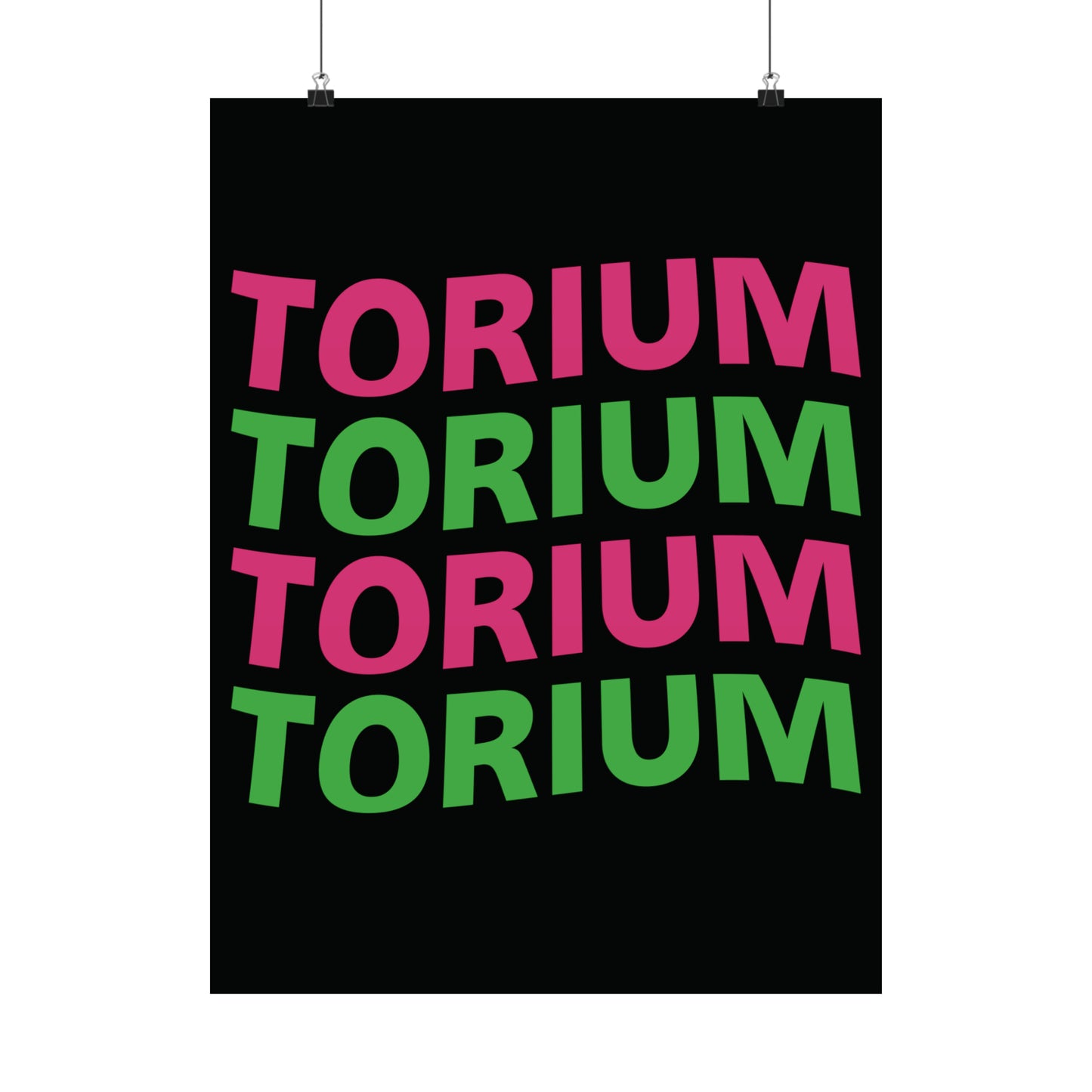 Torium Pink & Green Wave Black Matte Vertical Posters