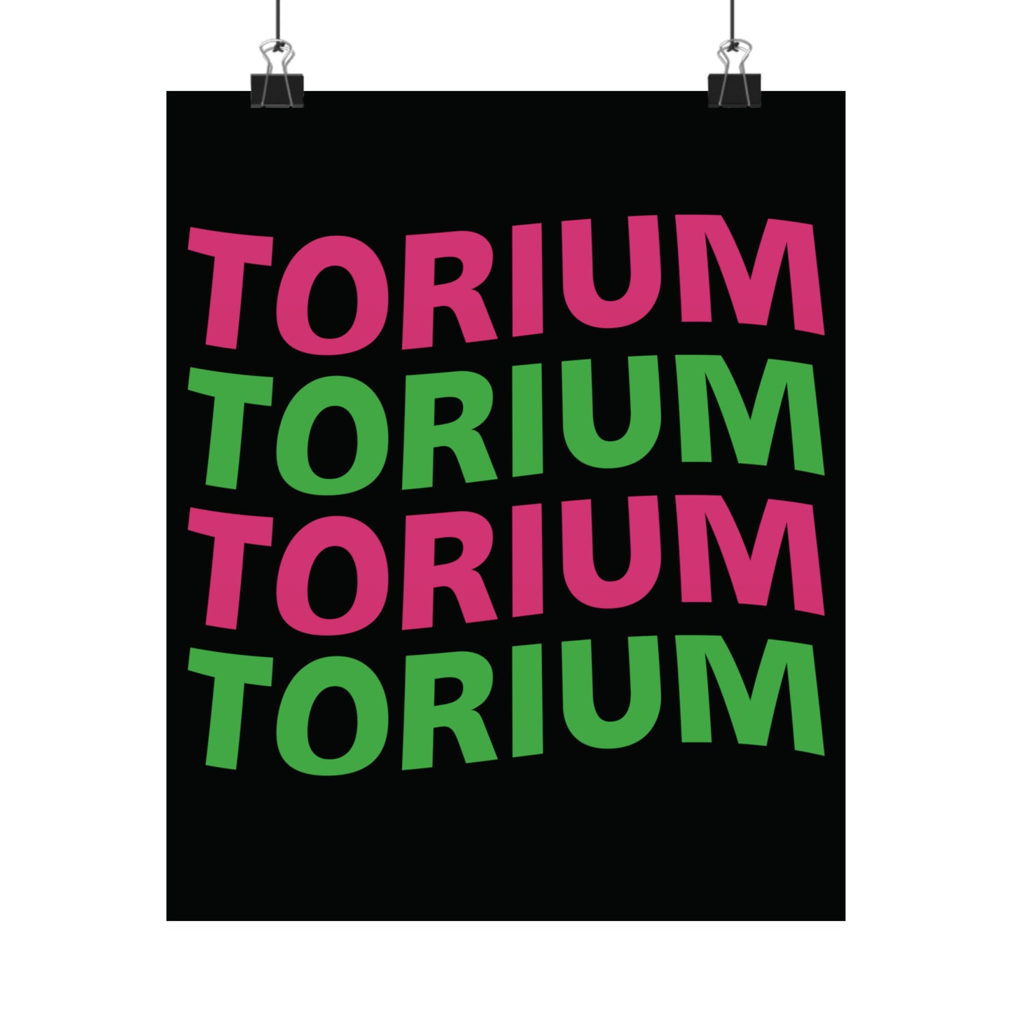 Torium Pink & Green Wave Black Matte Vertical Posters