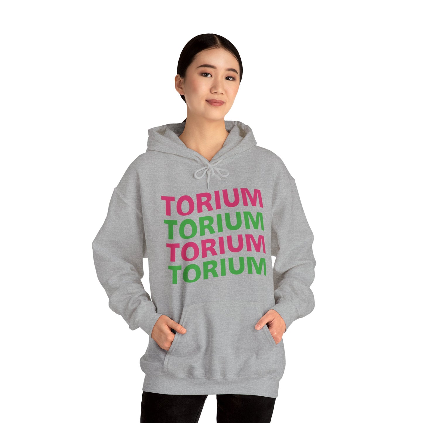 Torium Green & Pink Wave Unisex Hooded Sweatshirt