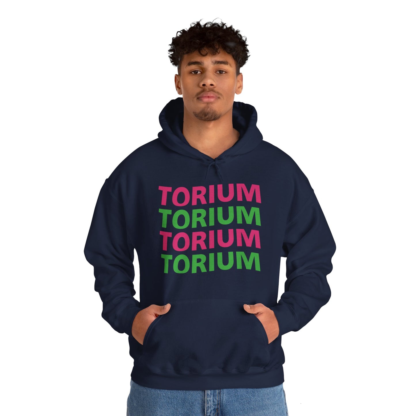 Torium Green & Pink Wave Unisex Hooded Sweatshirt