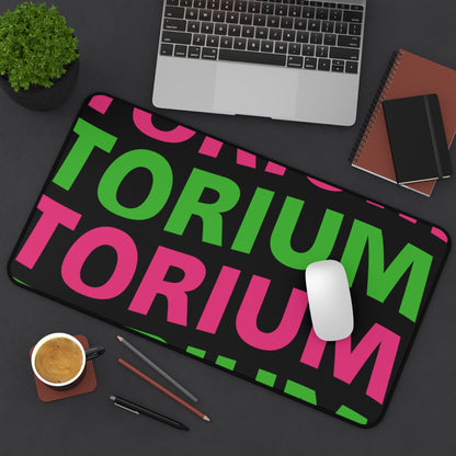 Torium Pink & Green Wave Desk Mat