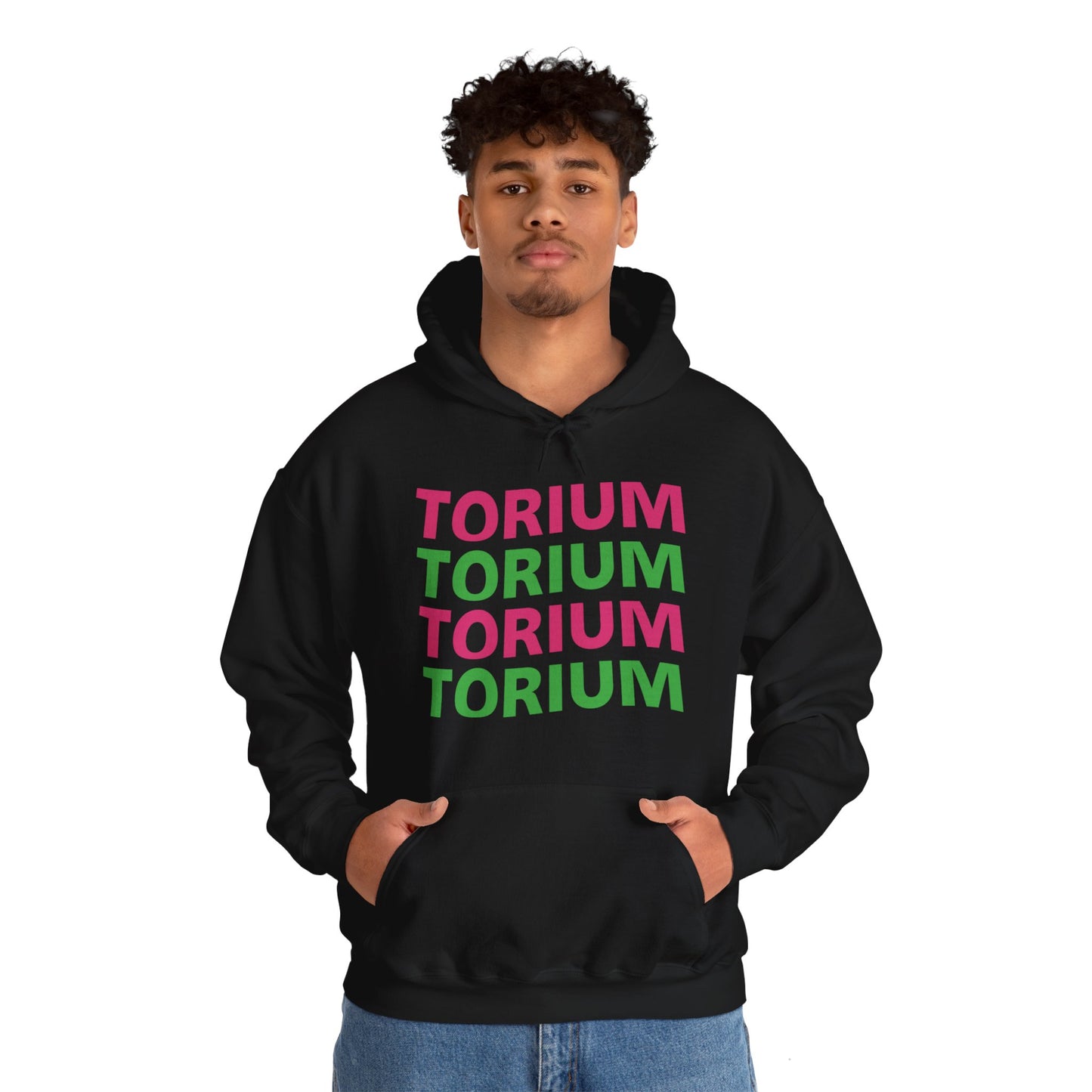 Torium Green & Pink Wave Unisex Hooded Sweatshirt