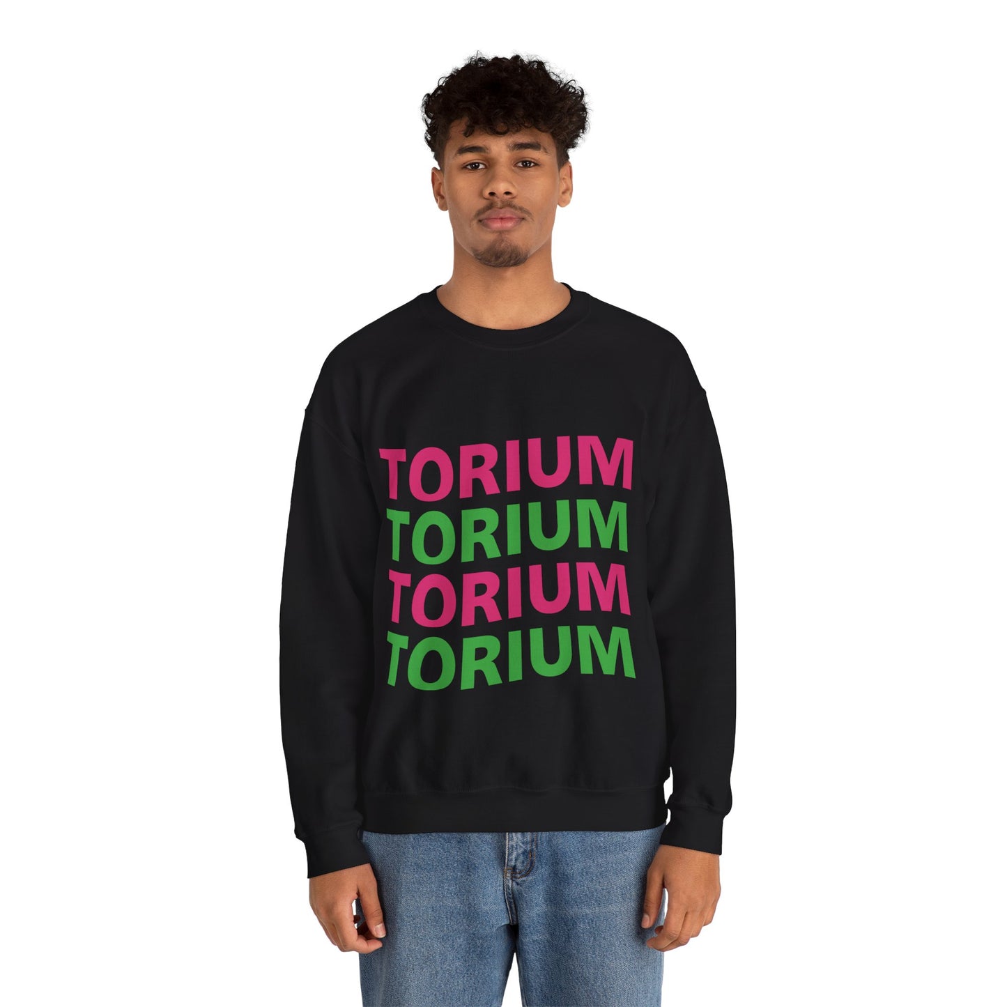 Torium Green & Pink Wave Unisex Crewneck Sweatshirt