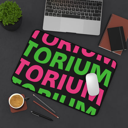 Torium Pink & Green Wave Desk Mat