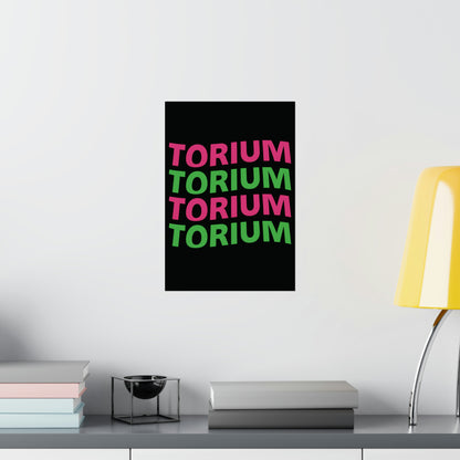 Torium Pink & Green Wave Black Matte Vertical Posters