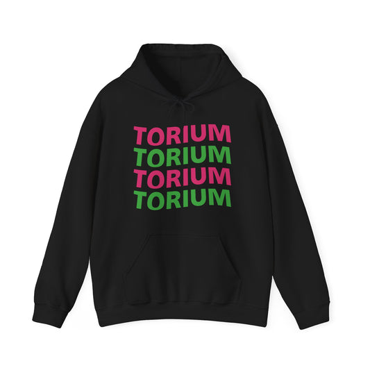 Sudadera con capucha unisex Torium Wave rosa y verde 