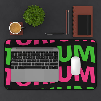 Torium Pink & Green Wave Desk Mat