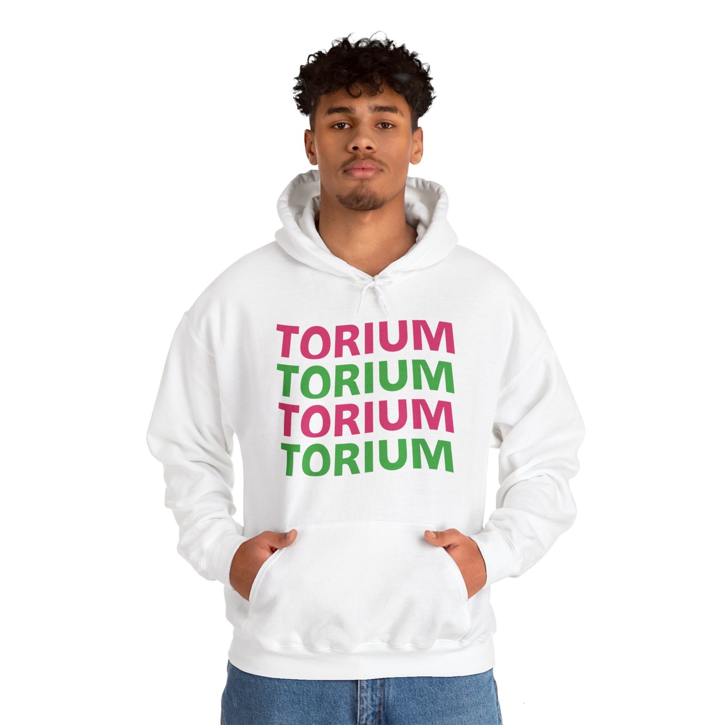 Torium Green & Pink Wave Unisex Hooded Sweatshirt