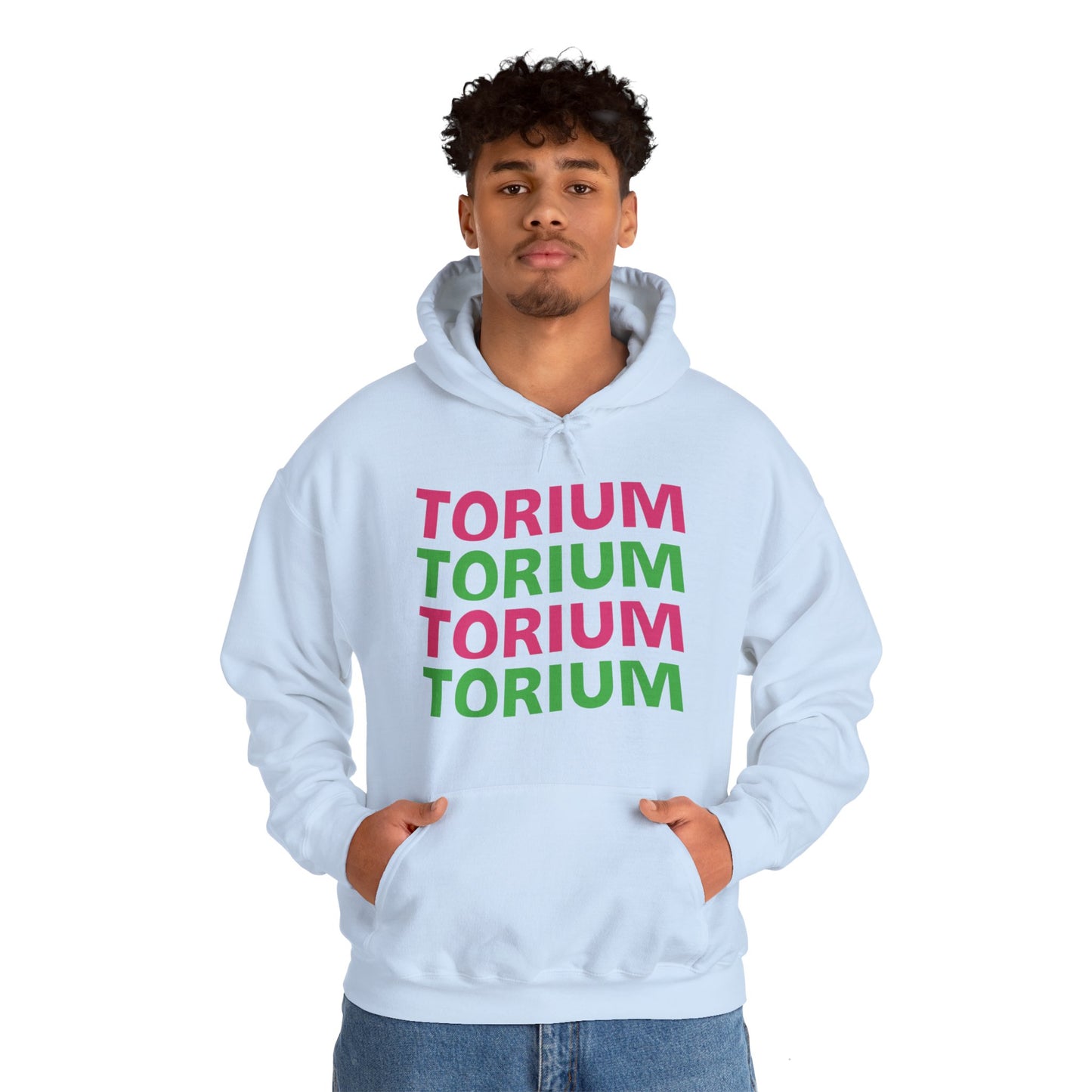 Torium Green & Pink Wave Unisex Hooded Sweatshirt